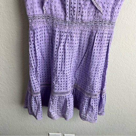 Alice + Olivia Dress Remada Eyelet Lavender Mini - Picture 9 of 14